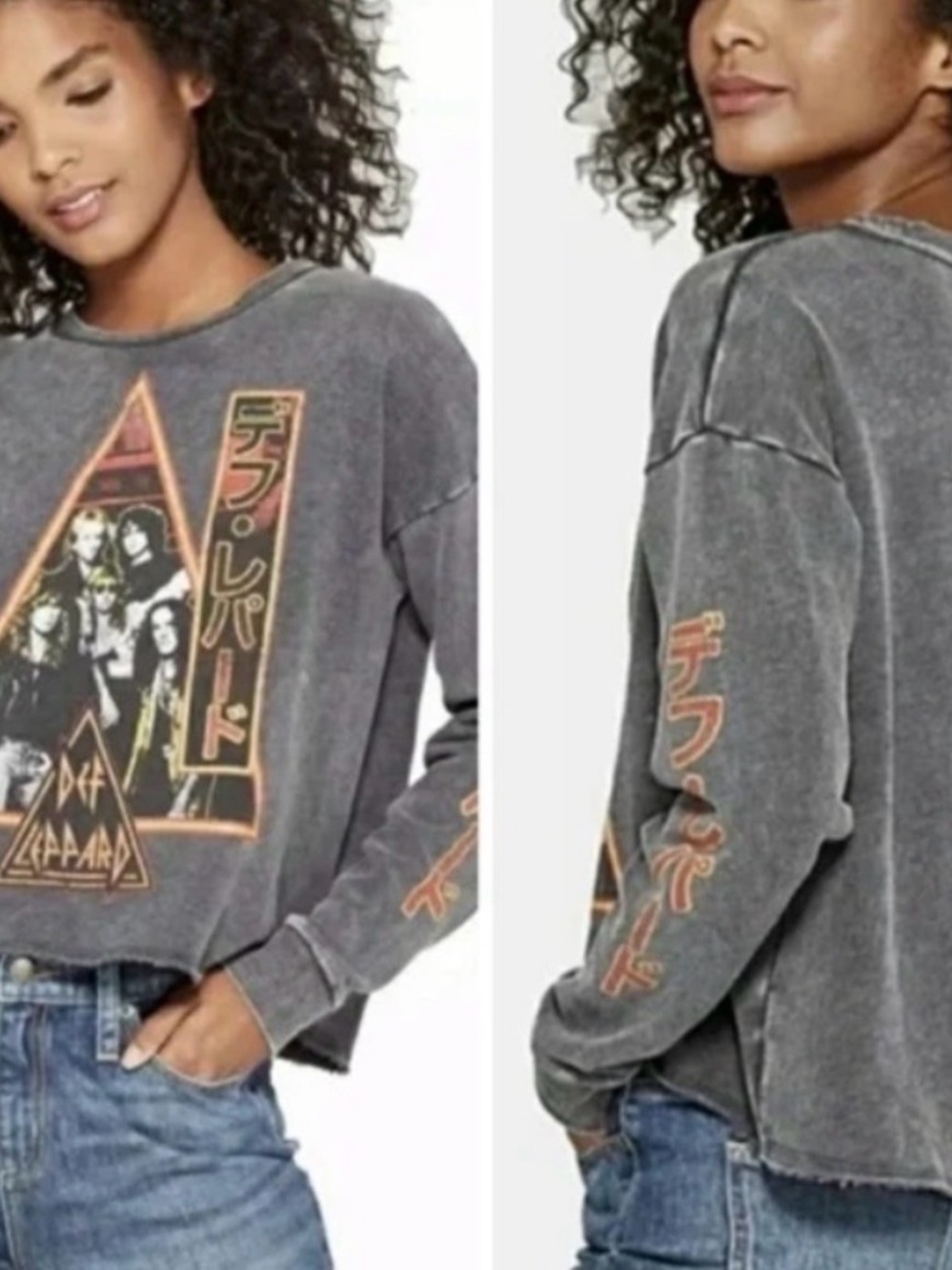 Junk Food Clothing Def Leppard Graphic Crop Sweatshirt